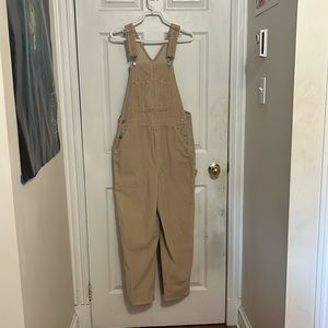 Aritzia TNA corduroy overalls Hummus Beige